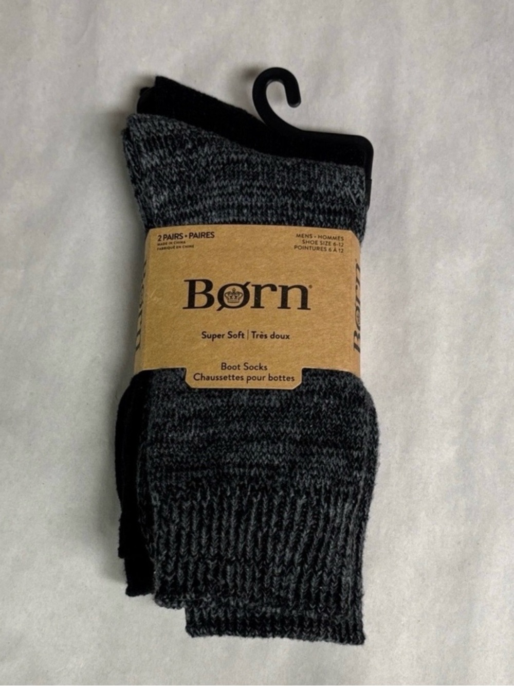 New Born Socks 2 Pair Men’s Black Super Soft Boot Socks Casual Activewear